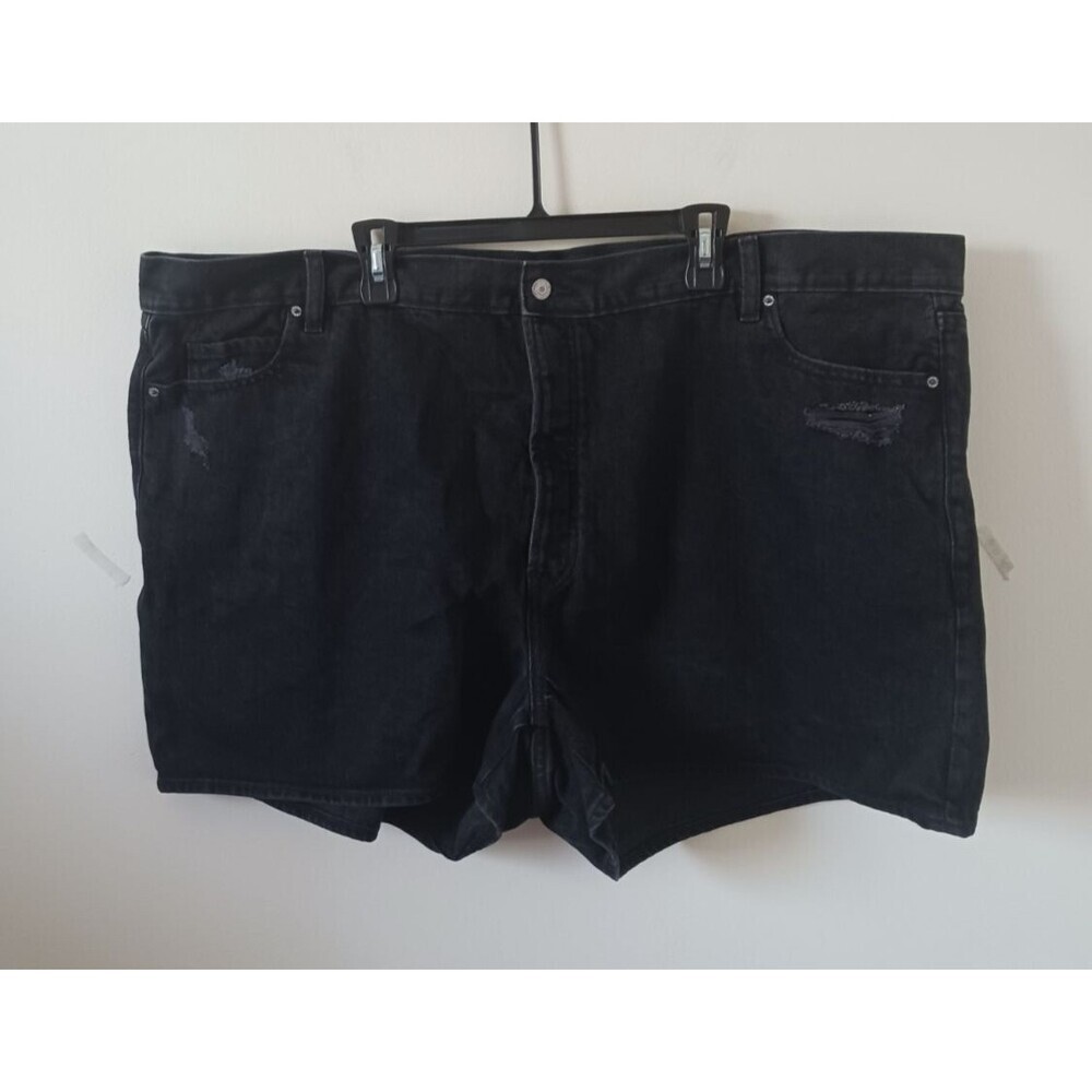 Old Navy Black Denim Shorts Women High Rise Slouchy Straight Size 26